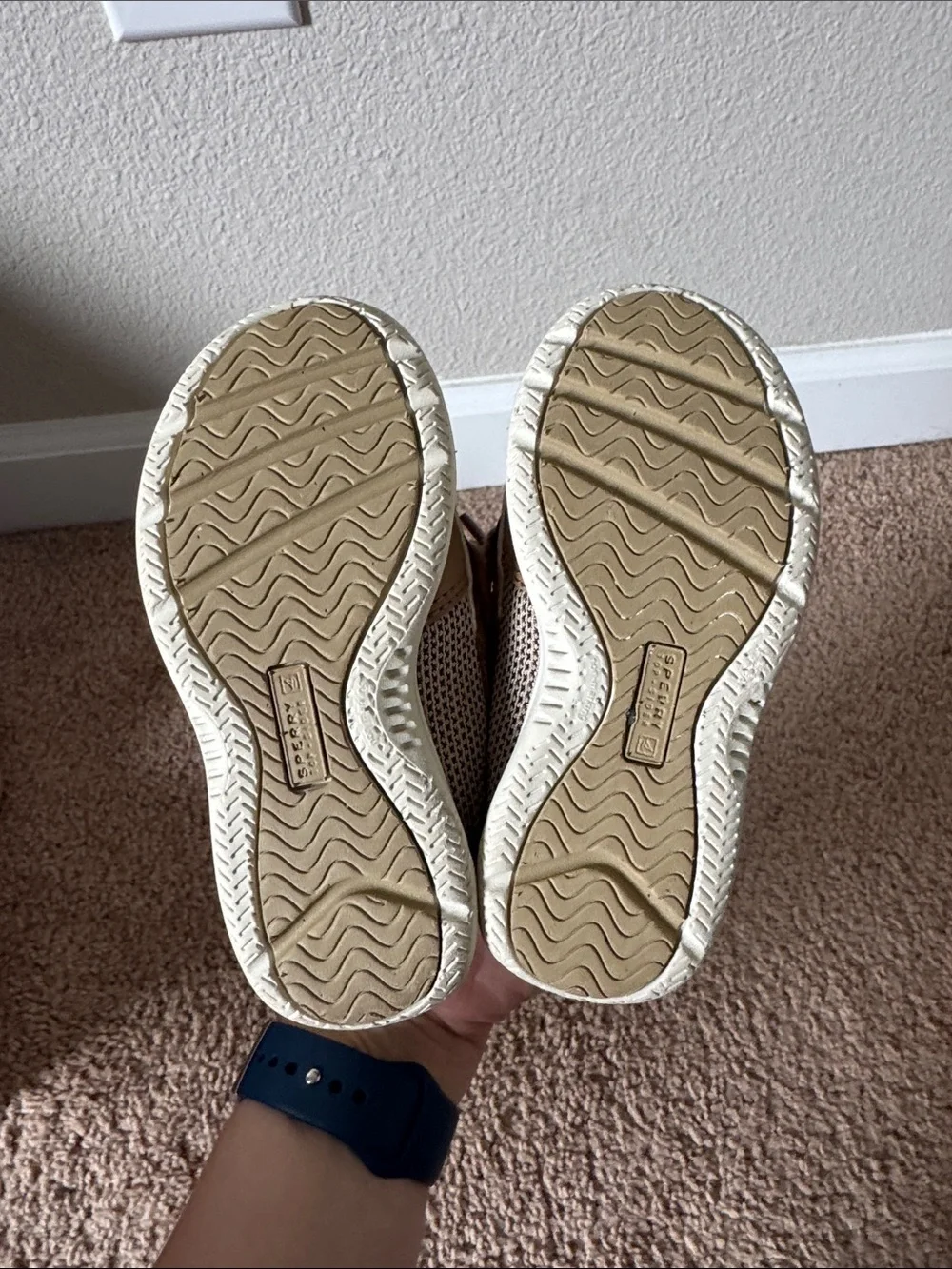 Sperry Kids Tan Moccasin Boat Shoes Size 7M